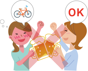 自転車も飲酒運転禁止! イラスト