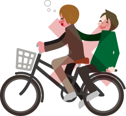 自転車も飲酒運転禁止! イラスト