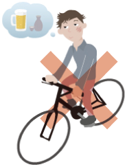自転車も飲酒運転禁止! イラスト