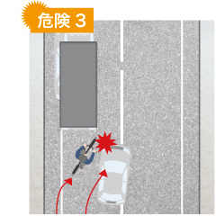 後続車と衝突! 説明イラスト